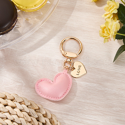 1шт брелок в форме сердца из искусственной кожи KEYC-CL0001-14F-1