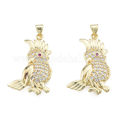 Латунные микропаве прозрачные подвески с фианитом ZIRC-N039-263-1