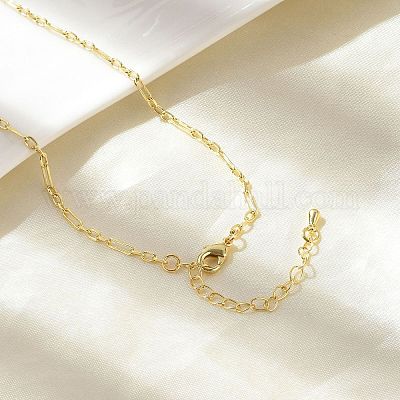 Латунные овальные ссылка цепи ожерелья NJEW-A042-08G-1