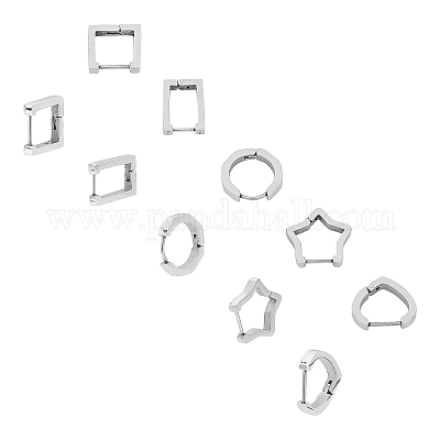 Серьги-кольца Huggie Hoop из нержавеющей стали 304 EJEW-UN0001-36P-1