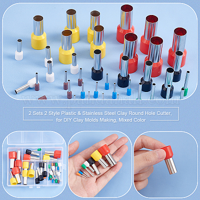 2 набор из 2-х видов пластиковых и нержавеющих круглых керамических резцов DIY-UN0004-35-1