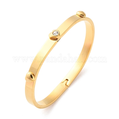 Шарнирные браслеты из нержавеющей стали 304 в форме сердца для женщин BJEW-K263-01G-1