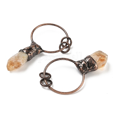 Натуральный цитрин большие подвески G-H332-06R-03-1