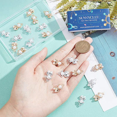 32 шт. 2-х цветные подвески из АБС-пластика с имитацией жемчуга ALRI-SC0001-27-1