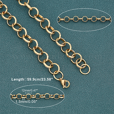 Ожерелья из нержавеющей стали 304 с цепочками Rolo NJEW-UN0001-15G-1