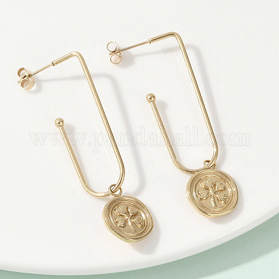 Серьги-гвоздики из нержавеющей стали 304 EJEW-Z089-31G-1