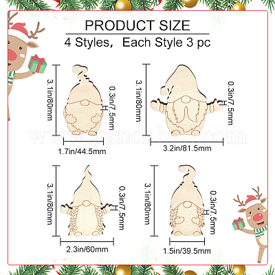 1 комплект незаконченных деревянных вырезок DIY-MA0002-33-1