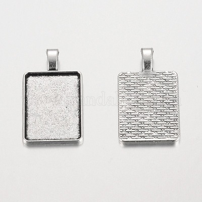 Прямоугольник параметров сплава кулон кабошон тибетский стиль PALLOY-K109-28AS-RS-1