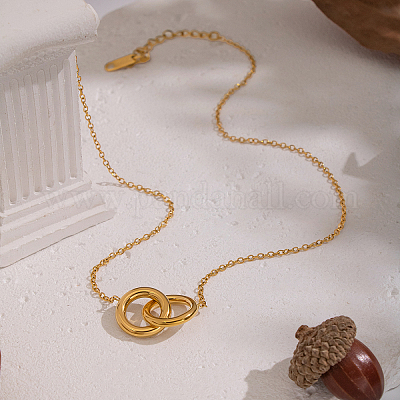 Минималистичные подвески с двумя кольцами из нержавеющей стали 304 QF4079-1