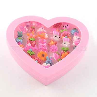 Милые смешанной формы акриловой малыша манжеты кольца RJEW-R130-02-B-1