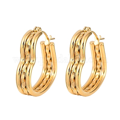 Серьги-кольца в форме сердца из нержавеющей стали 304 EJEW-I320-27G-03-1