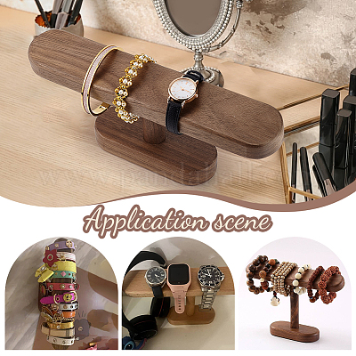 Деревянные стенды для браслетов с Т-образным стержнем ODIS-WH0061-39-1