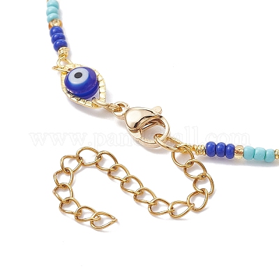 Браслет-цепочка из латуни с конским глазом BJEW-JB09753-1