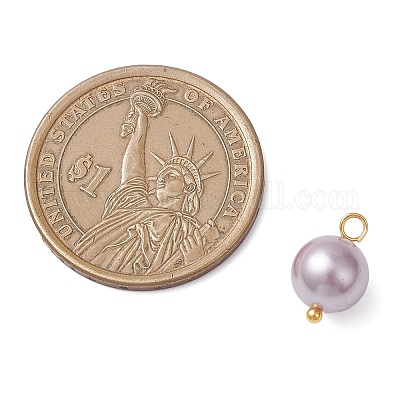 Круглые подвески из полированной ракушки-жемчужины PALLOY-JF04640-1