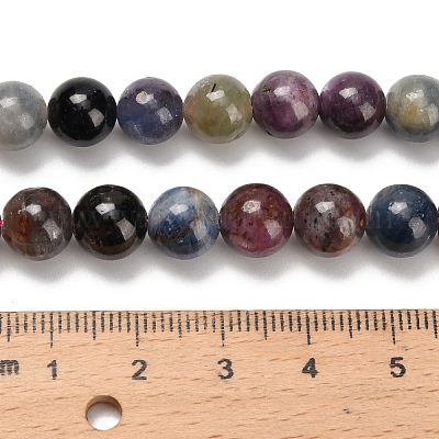 Натуральный красный корунд / рубиновый и сапфировый бисер G-C259-B07-8mm-1