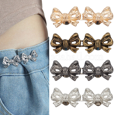 8 набор 4-х цветных регулируемых джинсовых булавок в форме банта из сплава FIND-AN0001-47-1