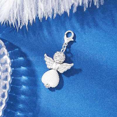 Абс пластик имитация жемчуга подвеска украшения HJEW-JM03510-02-1