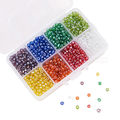 1 коробка 6/0 стеклянных шариков семян прозрачные цвета матовые свободные прокладки бисер SEED-X0050-4mm-13-1