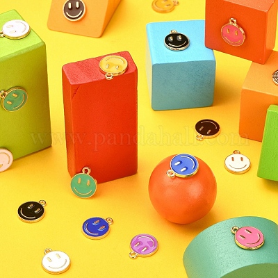 18шт 9 цвета сплава эмаль подвески ENAM-YW0001-97-1