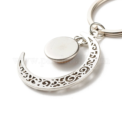 Брелок с кабошонами из натуральных смешанных драгоценных камней KEYC-JKC00281-1