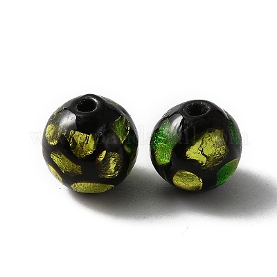 Lampwork бисера ручной работы&nbsp;GLAA-WH0033-48E-1