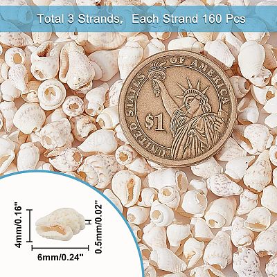 3 нити бусин из натуральной ракушки-трубы SSHEL-HY0001-01-1