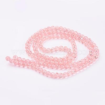 1 прядь лосося прозрачный треск стекла круглых бусин пряди X-CCG-Q001-6mm-03-1