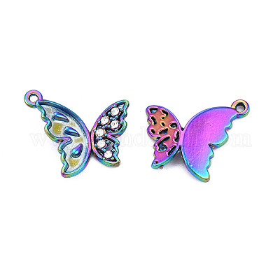 Подвески из сплава радужного цвета оправа кабошон PALLOY-T054-159-1