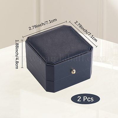 2 шт. подарочные коробки для ожерелий из искусственной кожи LBOX-CL0001-02-1