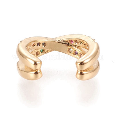 Серьги-манжеты из циркония EJEW-M195-02G-1