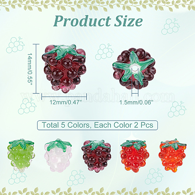 10шт 5 цвета бусины лэмпворк ручной работы LAMP-NB0001-91-1