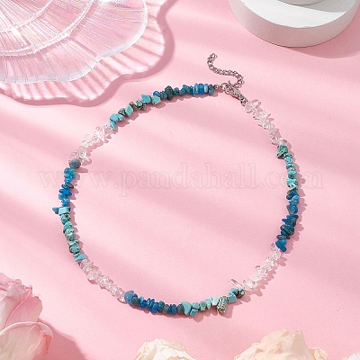 Ожерелья из бисера с натуральным розовым кварцем NJEW-JN05099-02-1