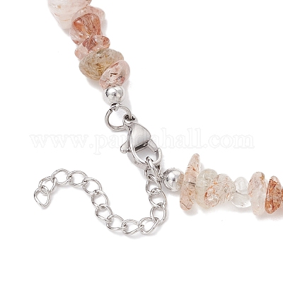 Ожерелья из натурального черного золота с рутиловым кварцем NJEW-JN05295-1