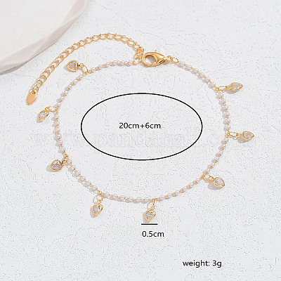 Браслеты на ногу из латуни в стиле бохо с микропаве из кубического циркония для женщин OF8830-4-1