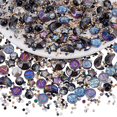 530шт гальванические прозрачные стеклянные бусины GLAA-NB0001-86-1