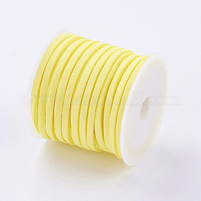 3x1.5 мм желтый плоский искусственного замша шнур X-LW-R003-38-1