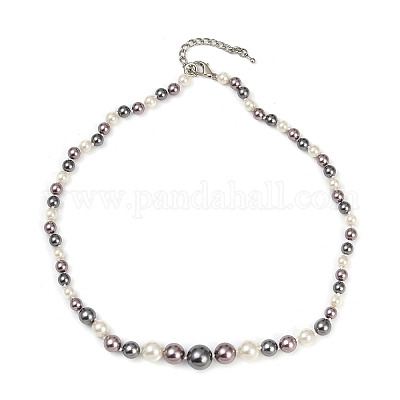 Ожерелья из ракушечного жемчуга с градуированными бусинами для девушек и женщин NJEW-XCP0001-46P-1