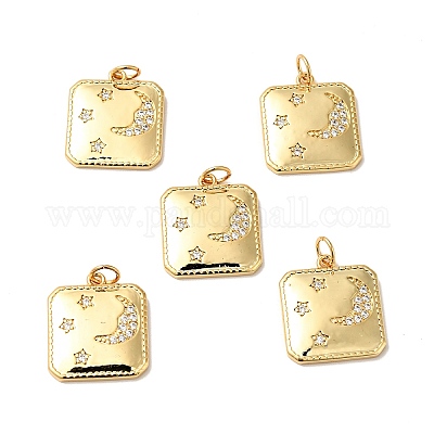 Покрытие стойки латунь микропаве прозрачные подвески из кубического циркония KK-H431-25G-1