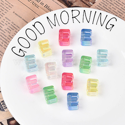 УФ-покрытие прозрачные акриловые европейские бусины OACR-M027-02E-1