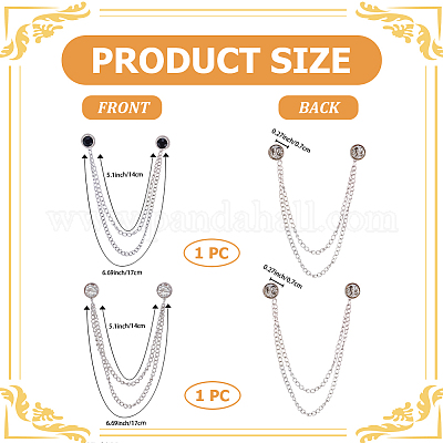 2 шт. 2-цветные плоские круглые булавки со стразами из цинкового сплава&nbsp;JEWB-CP0001-51-1