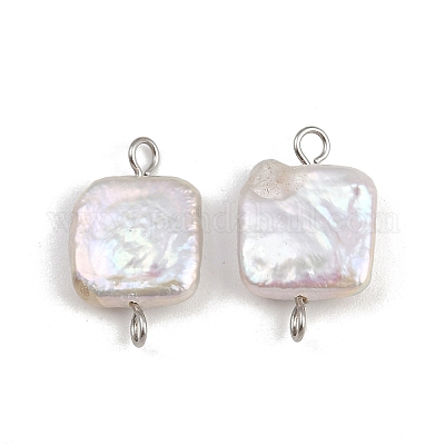 Подвески-коннекторы из натурального пресноводного жемчуга Кеши с квадратной головкой STAS-D378-10P-1