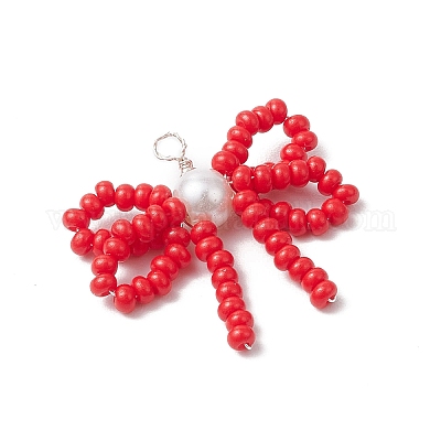 Подвески из стеклянного бисера ручной работы PALLOY-MZ00768-02-1