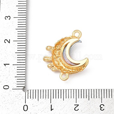 Подвески-шармы из нержавеющей стали 304 и плавящейся смолы в форме луны STAS-C121-03G-1
