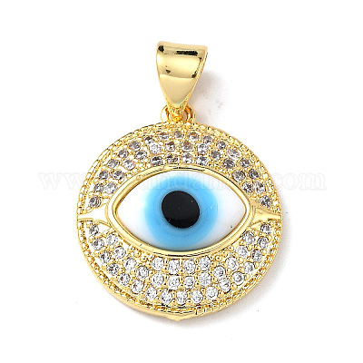 Подвески из настоящей позолоченной латуни с прозрачным кубическим цирконием 18 карат ZIRC-L102-12G-09-1