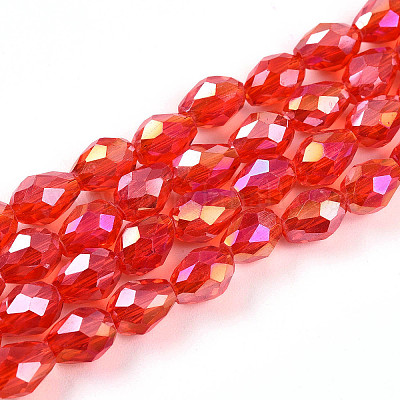 Прозрачные стеклянные бусины гальваническим пряди EGLA-N013-T6mm-B29-1