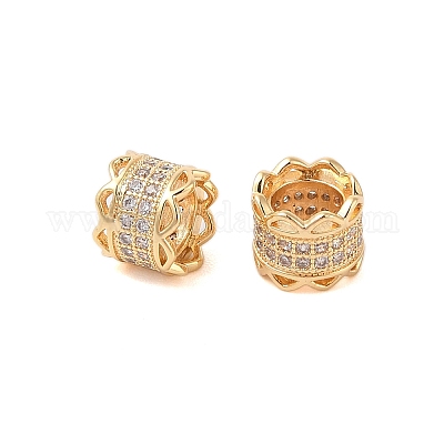 Латунь микропаве прозрачный кубический цирконий европейский бисер KK-B100-010G-1