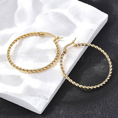 201 серьги-кольца из нержавеющей стали EJEW-Q026-13G-A-1