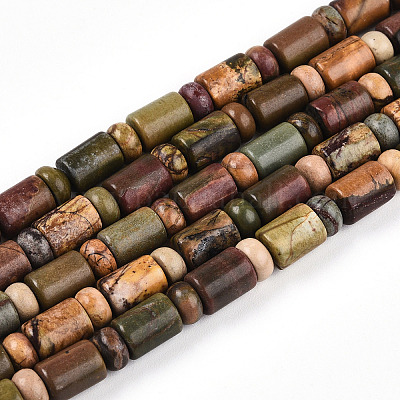 Нити бусин из натуральной яшмы пикассо/полихромной яшмы G-N346-03A-05-1