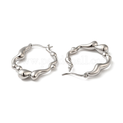 Серьги-кольца из латуни для женщин EJEW-Z019-09P-1