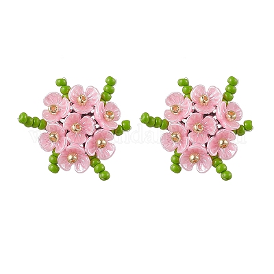 Серьги-гвоздики в форме цветка из нержавеющей стали 304 EJEW-MZ00457-04-1